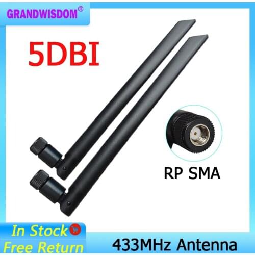 433Mhz Antenna 5dbi GSM 433 mhz RP-SMA Connector Rubber waterproof directional antenne wireless Receiver for Lorawan