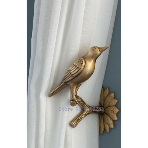 Creative Nordic Gold metal brass bird hook up curtain Retro Storage organization Modern home decoration Accessories wall hanging