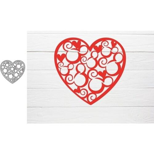 Metal Cutting Dies Heart 1 background card Scrapbooking Stencil Cut Die For DIY Card Crafts Handmade