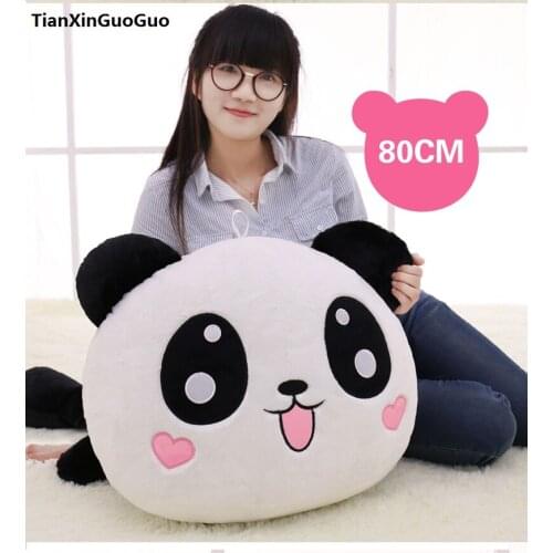 Stuffed plush toy large 80cm lying tougue-out panda doll soft throw pillow,birthday gift h0659