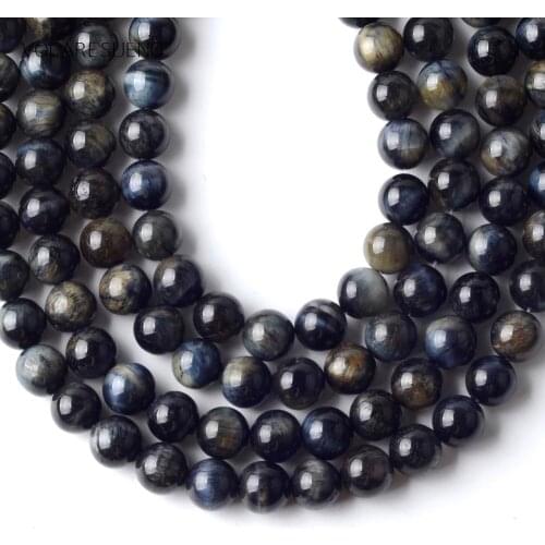 Natural Stone Dark Blue Tiger Eye Stone Round Beads Spacer Loose Beads For Jewelry Making 6/8/10mm Diy Bracelet Necklace15"