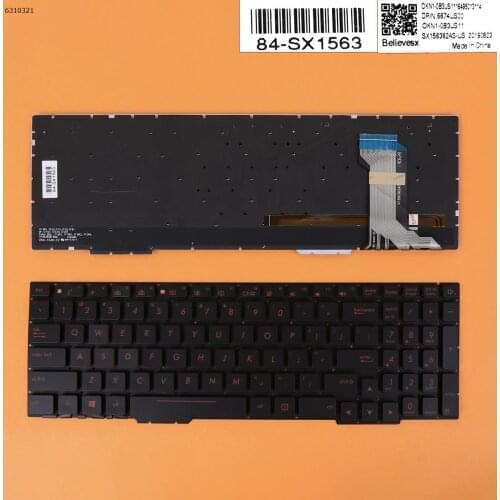 US New Keyboard For ASUS GL553VE ZX553VD FX553VD FX553VE FX753VD FX753VE Laptop Red Backlit SX156325A V156362AS BY-8400