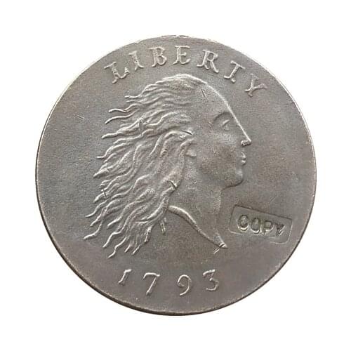 Wholesale 1793 CHAIN CENT COIN COPY 100% coper manufacturing silver-plated