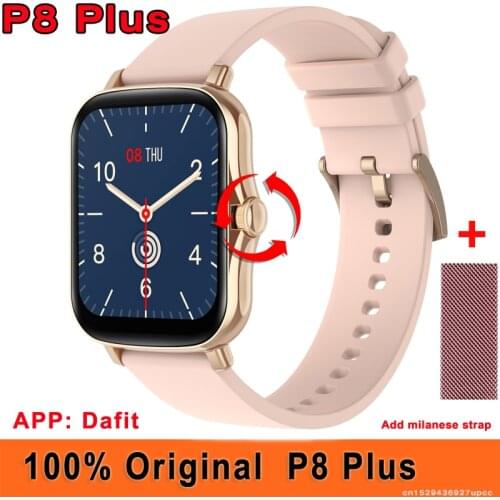 Original P8 Plus Smart Watch Men Heart Rate Monitor Blood Pressure Oxygen IP67 Waterproof DIY Face Smartwatch Women Andriod Ios