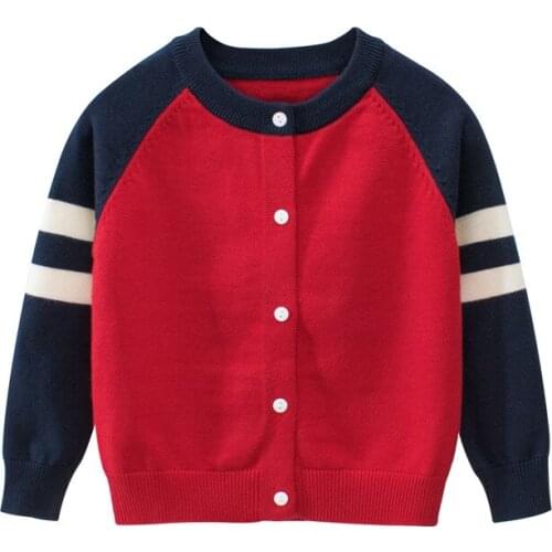 Autumn Baby Boys Sweater Toddler Boys O-Neck Jumper Knitwear Long-Sleeve Cotton Cardigans Children Clothes Kids Sweater Coat