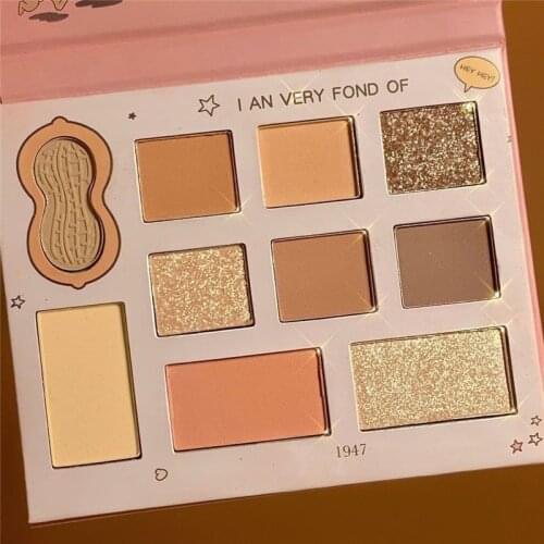 New 10colors Eyeshadow Palette Cute Peanut Eyeshadow Portable Waterproof Long Lasting Eye Shadow Girl Makeup Maquillage