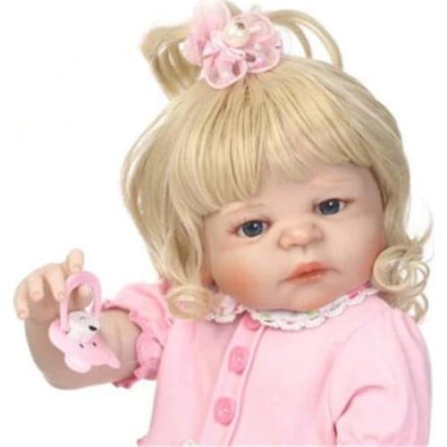 NPK 55cm Reborn Baby Girl Hair Wig For Bebe Reborn Menina Washable Silicone Dolls Reborn Sticked Hair Wig For DIY Reborn Dolls