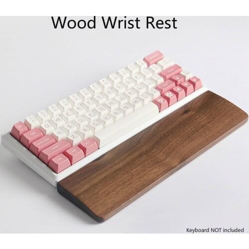 Walnut Wood Wrist Rest for Mechanical Keyboard Solid Wooden Wrist Pad Palm Support Compatible 61 87 104 Keyboard