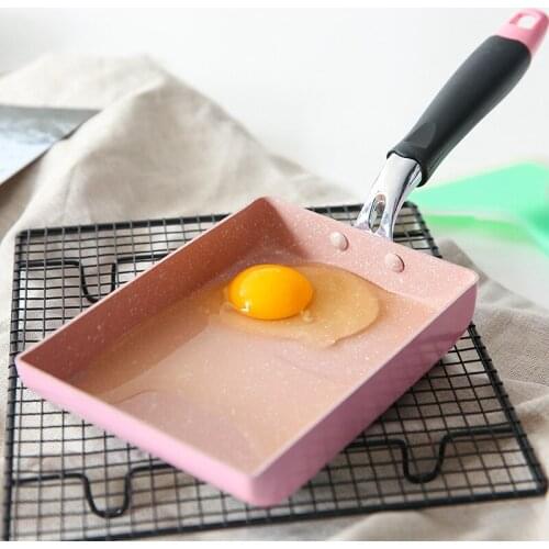 Retangular Omelette Pan Tamagoyaki Egg Pan Nonstick Maifan Stone Anti-Scalding Handle Japanese Style Small Frying Pan Suitable