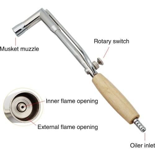 4 Sizes Adjustable Flame Gas Brass Torch,Burn Pipe With Wooden Handle,Jet Welding Torch Lighter Soldering,Cooking Soldering Weld