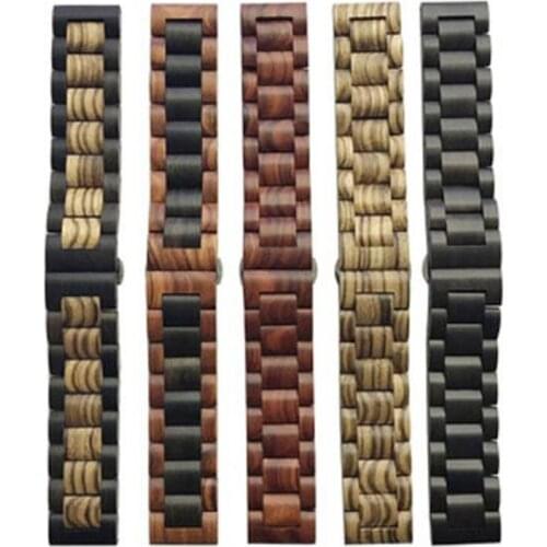 Solid wood material watchband strap 22 mm 20mm for Samsung Watch 42mm 46mm Active Xiaomi Amazfit Quick Release Strap Sport Belt