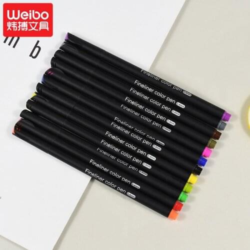 12 Colour Pen 0.4mm Micron Fineliner Childrens Stationery Manga Art Supplies Colores Drawing School Accessories