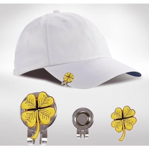 Four Leaf Clovers Design Magnetic Golf Balls Mark With Hat Accessories Lucky Decoration Visor Pattern Hat Golf Supplies Cli P2G0