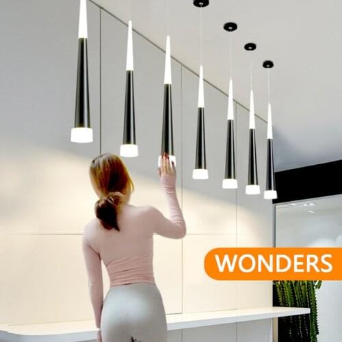 Nordic Cone Long Single Head LED pendant lamp Exquisite home decoration salon ceiling luminaria Modern bar indoor pendant light