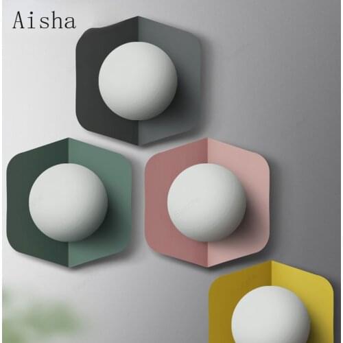 Modern Creative LED Macaron Wall Lamp Nordic Interior Wall Lamp Bedroom Bedside Staircase Living Room Wall Lamp Home Decoration