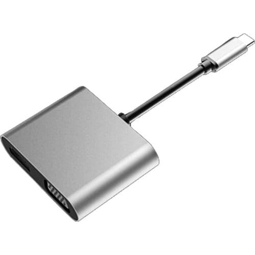 USB C Hub with Type C 4 in 1 USB Hub, Dual Screen Display, 4K HDMI/HDTV, VGA Adapter and USB 3.0 Charging for HP Laptop