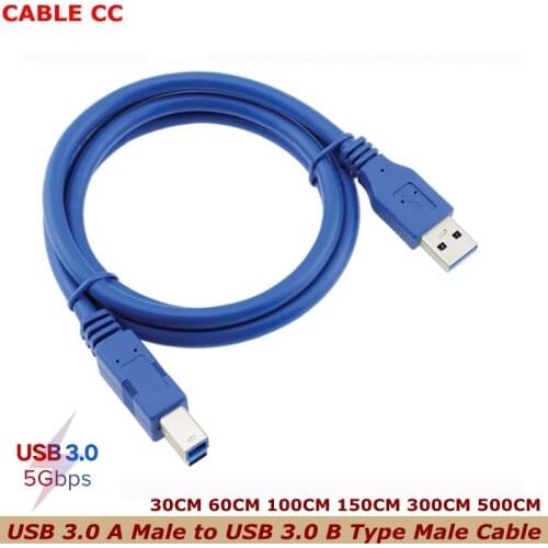 High-speed USB 3.0 A male AM to USB 3.0 B male BM extension printer cable 0.3m 0.6m 1m 1.5m 1.8m 3m 5m 1ft 2ft 3ft 5ft 6ft 10ft