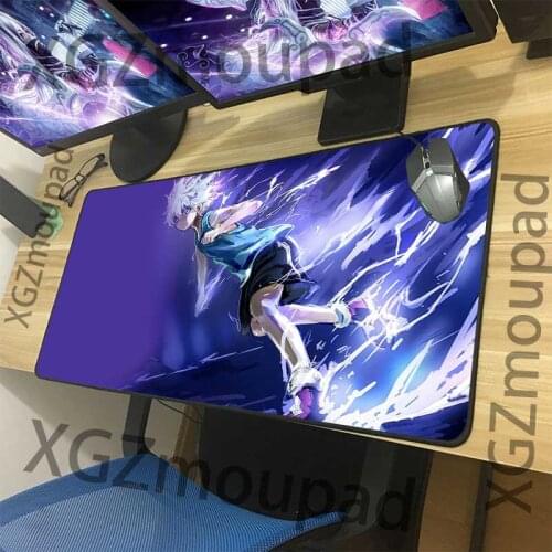 XGZ Large Computer Desk Mat Precision Black Lock Edge Hunter Cold Killer Killua Zoldyck Custom Mouse Pad Speed Rubber Non-slip