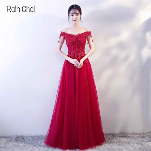 Evening Dresses Women A Line V Neck Applique Formal Long Gown For Wedding Party 2021