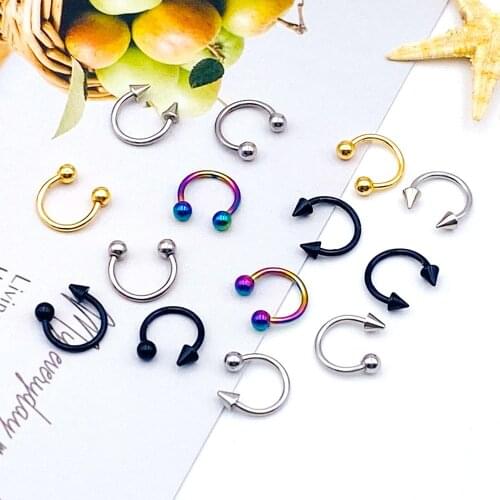 1pcs New Fake Nose Ring Stud Fake Nose Piercing Nose Clip Medical Stainless Steel Nasal Septum False Nose Ring Piercing Jewelry