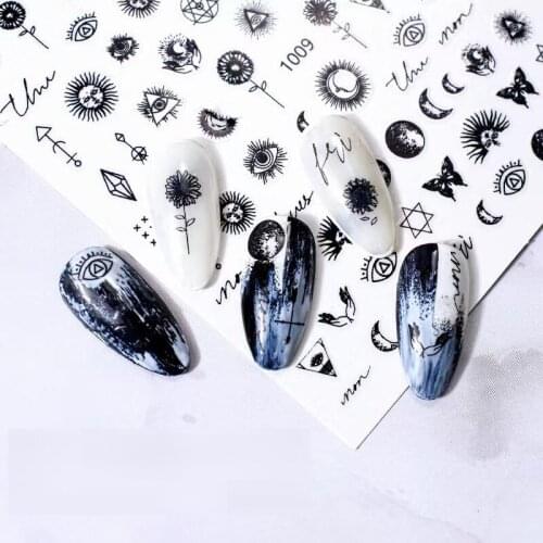 1009-1011 moon star series Laser stars 3d nail art stickers decal template diy nail tool decorations