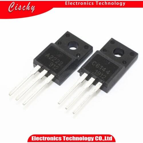 2pcs/lot 2SA2222 2SC6144 TO-220F 1pairs 1pcs A2222 + 1pcs C6144 TO-220