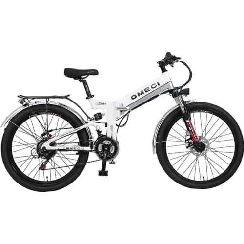 26 Inch Foldable Electric Bike 21 Speed Electric Bicycles 300W 48V 10AH Electric Mountain Bike For Adults With Removable Battery