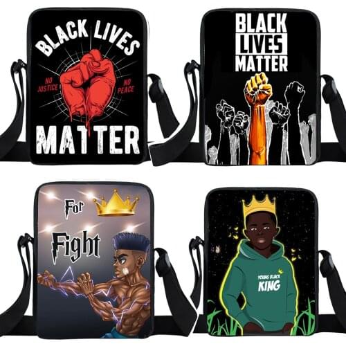 Black LivesMatter Mini Messenger Bag Afro Black Shoulder Bags BLM Crossbody Bag For Women Handbags Black Boys Book Bags