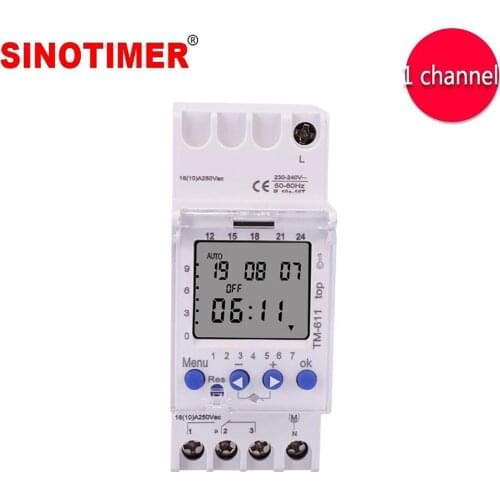 SINOTIMER TM611 One Channel 7 Days 24h Programmable Digital Electronic Digital Time Switch 220V With Pulse