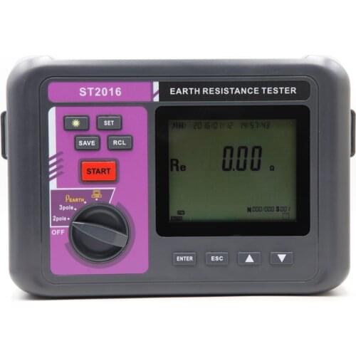 Auto Range Digital Earth Resistance Resistivity Meter Intelligent LCD 3 Pole Ground Resistance Meter Soil Resistivity Tester