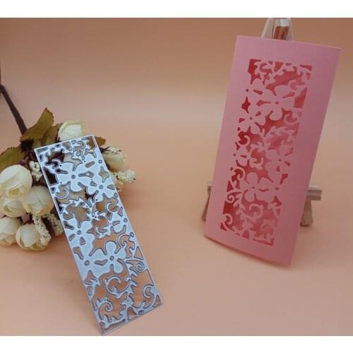 Flower Frame Rectangle Cover metal Background die cutting dies scrapbooking embossing folder suit for cutting machine