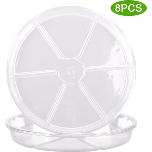 Flower Pot Pack Plant Tray Plastic 8 Pack/set Durable Corrosion-resistant 8 PCS Indoor Outdoor Plants Supply Cushion Round Dish
