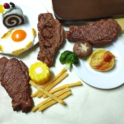 Western Food Simulation Salad Model Photo Shooting Props Steak Salad Halloween Decorations For Home Birthday Party decoração