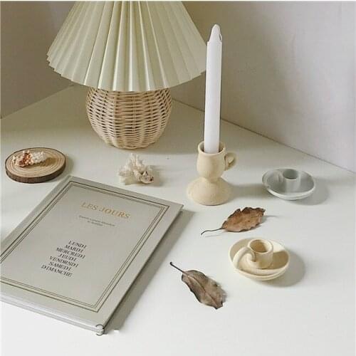 Ceramic Handhold Candlestick Ornaments Photography Home Decoration Jewelry Stand Candle Holder