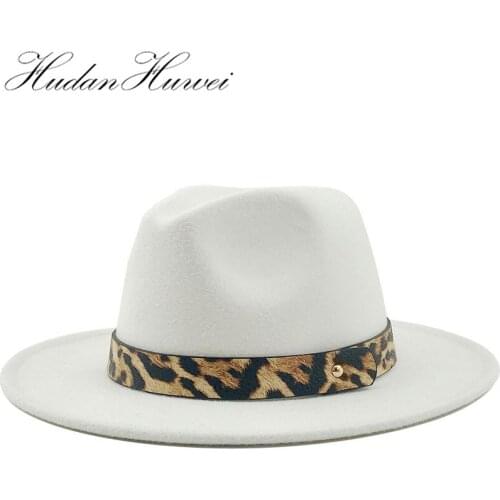 2020 Hot Sell Women Men Jazz Panama Woolen Felt Fedora Hat Ladies Gentlemen Red Black White Camel Cotton Hat