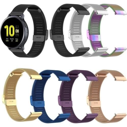 18mm 20mm 22mm Metal Straps for Samsung Galaxy Active Stainless Steel Replacement Watch Bands Wristband Smartwatch Bracelet