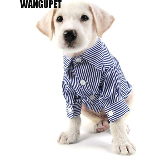 WANGUPET 2017 New stripe Dog Shirt Brand Leisure Clothing Fashion Social Casual Pet Shirt Slim Fit Long-Sleeve Dog Shirts