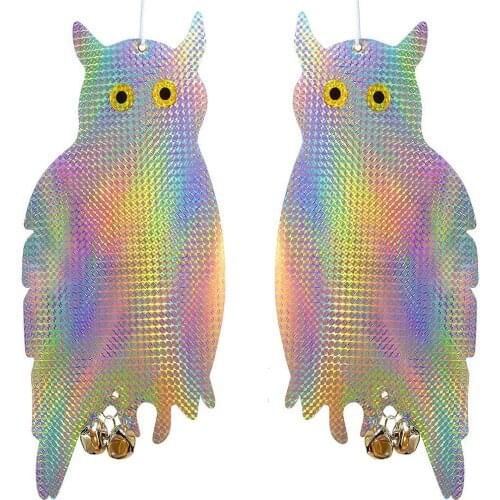 Bird Repeller Garden Emulation Owl Bird Scarer Hanging Reflective Bird Repellent Pigeons Woodpecker Repellent Garden Supplies