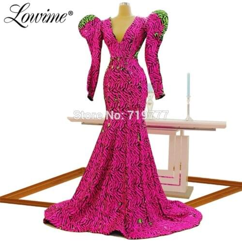 Mermaid Evening Dresses 2019 Gorgeous V Neck Arabic Women Lebanon Design Formal Evening Gowns With Long Sleeves Abendkleider