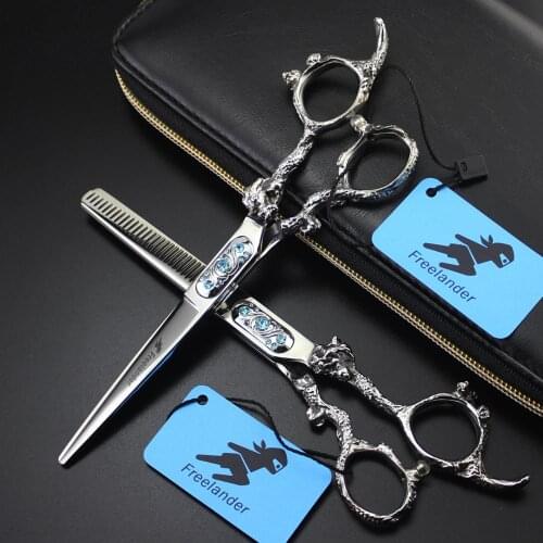 6.0" Hairdressing Salon Dragon handle Professional Thinning Scissors Hair Cutting Shear Barber Razor Japan 440c Hair Clipper