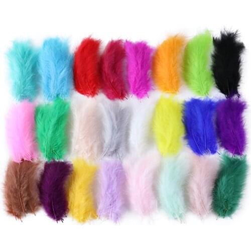 100Pcs White Marabou Turkey Feathers 10-15CM Fluffy Plumes For Crafts Wedding Dream Network Decoration Christmas Gifts Wholesale