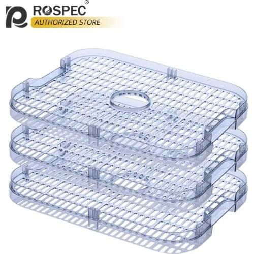 ROSPEC Food Dehydrator BPA Free 3 Layer Drying Rack Mesh Trays Food Grade Material For Fruit Meat Size 31.8CM*21.5CM*32CM