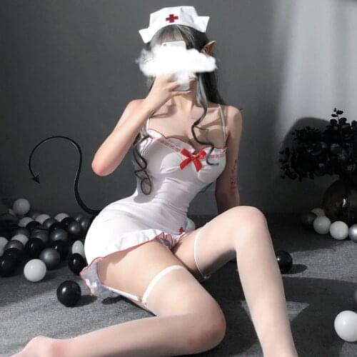 Sexy Lingerie Dress Cute Suspender Skirt Nurse Uniform Cosplay Temptation Pajamas Set Role-Playing Sex Costumes Underwear Set