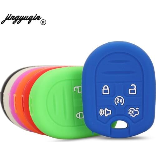 Silicone 5 Button Silicone Smart Remote Car Key Case Cover For Ford Expedition Explorer Flex Taurus Lincoln MKZ Navigator