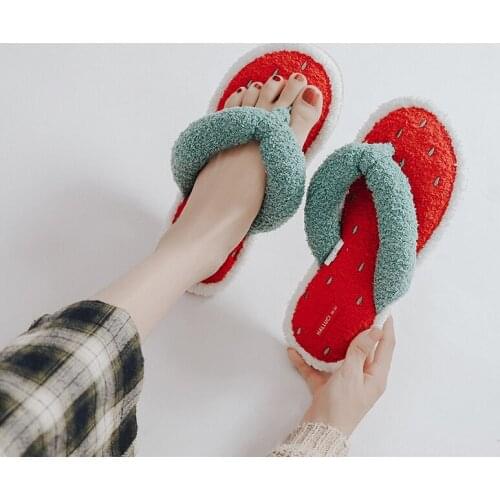 Plush Thick Woman Home Slippers Indoor Flip Flops Slides Leisure Winter Autumn Slipper Female Comfort Footwear