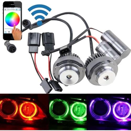 1 Pair Wifi Controller RGB Led Angel Eyes For BMW 2008-2010 E60 E61 LCI Error Free CREE Chip Angel Eyes Halo Ring Marker Bulbs