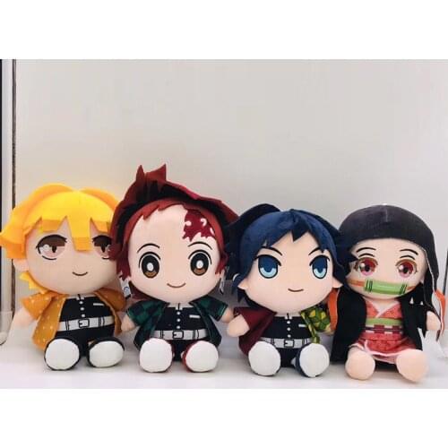 20cm 1pcs Japan Anime Demon Slayer: Kimetsu No Yaiba Kamado Tanjirou Tomioka Giyuu Agatsuma Zenitsu Plush Doll randomly sent