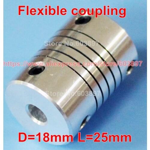 10pcs CNC Stepper Motor Flexible Coupling Coupler D18 L25 3mm, 4mm, 5mm, 6mm, 6.35mm, 7mm, 8mm, 10mm for T8 lead screw