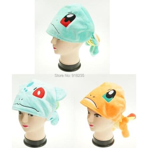 10/Lot 3 Styles Bul Squ Cha 3D 58-60CM Plush Hat Cup Stuffed Toy