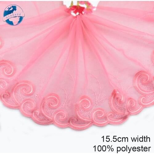 15.5cm polyester lace embroidery lace french lace ribbon fabric guipure diy trims sewing Accessories wedding decoration#4084